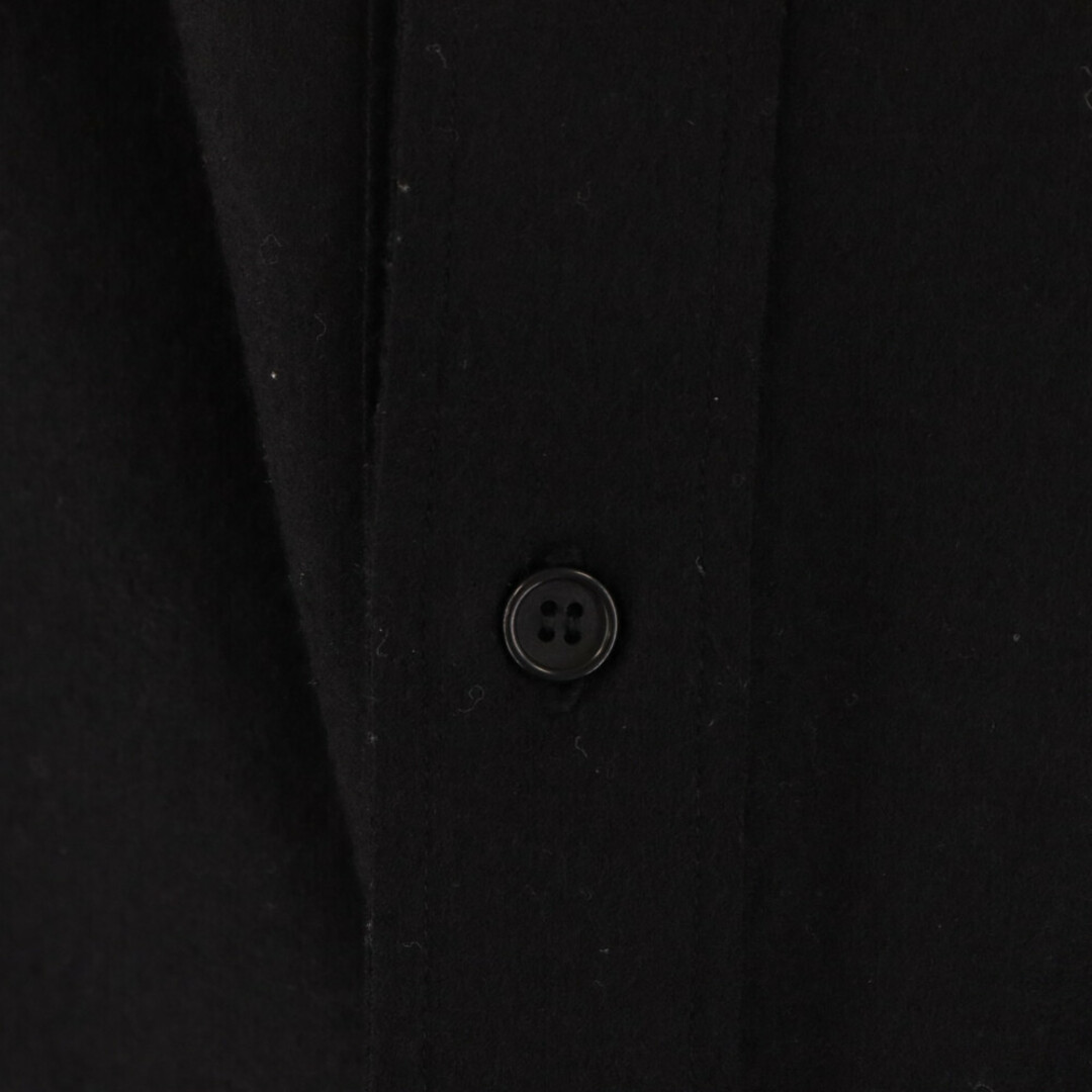 Yohji Yamamoto(ヨウジヤマモト)のYohji Yamamoto POUR HOMME ヨウジヤマモト プールオム ウール ノーカラー シャツロングコート ブラック HV-T71-173 メンズのジャケット/アウター(フライトジャケット)の商品写真