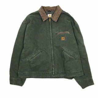 Vintage 90s Carhartt J97 デトロイトジャケット 革パッチ - ブルゾン