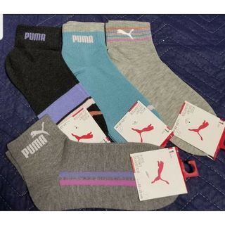 プーマ(PUMA)のPUMA　プーマ　23-25cm　ロゴ入　ソックス　靴下　４足セット⑤　新品(靴下/タイツ)