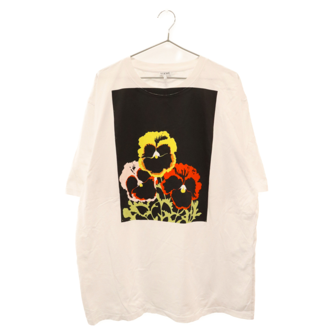 LOEWE ロエベ 21AW Pansy Print パンジープリント アナグラム 半袖Tシャツ カットソー ホワイト H526Y22X0173センチ身幅