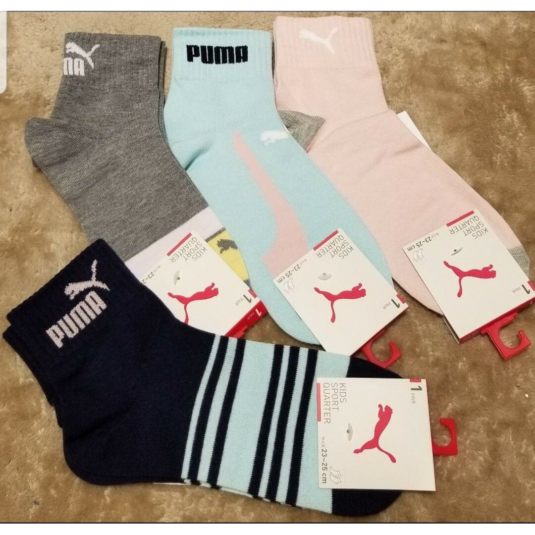 PUMA(プーマ)のPUMA　プーマ　23-25cm　ロゴ入　ソックス　靴下　４足セット⑦　新品 レディースのレッグウェア(ソックス)の商品写真