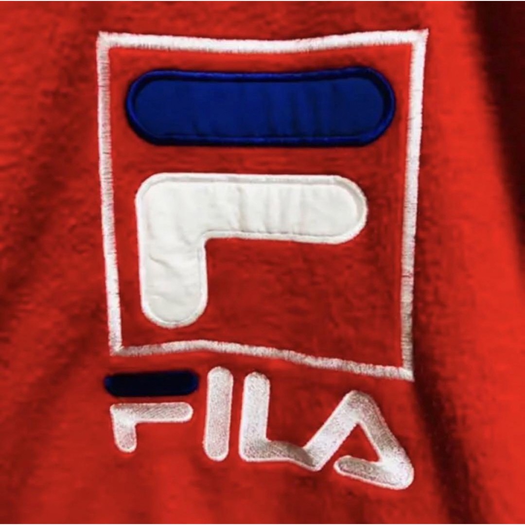 FILA(フィラ)の古着 USED 90s FILA フリース ハーフジップ 赤 M メンズのトップス(その他)の商品写真