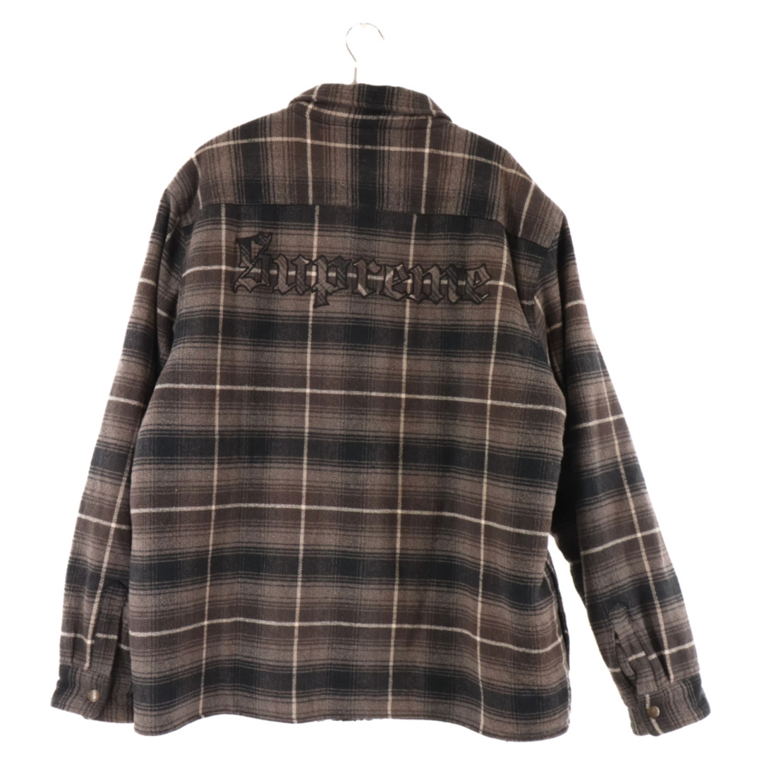 シュプリーム  22AW  Shearling Lined Flannel Shirt 裏地ボアフランネルチェックシャツブルゾン メンズ S