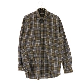 バレンシアガ(Balenciaga)のBALENCIAGA バレンシアガ 18AW Oversized Check Shirt バックロゴプリント オーバーサイズ長袖チェックシャツ グレー 508465 TBM21(シャツ)