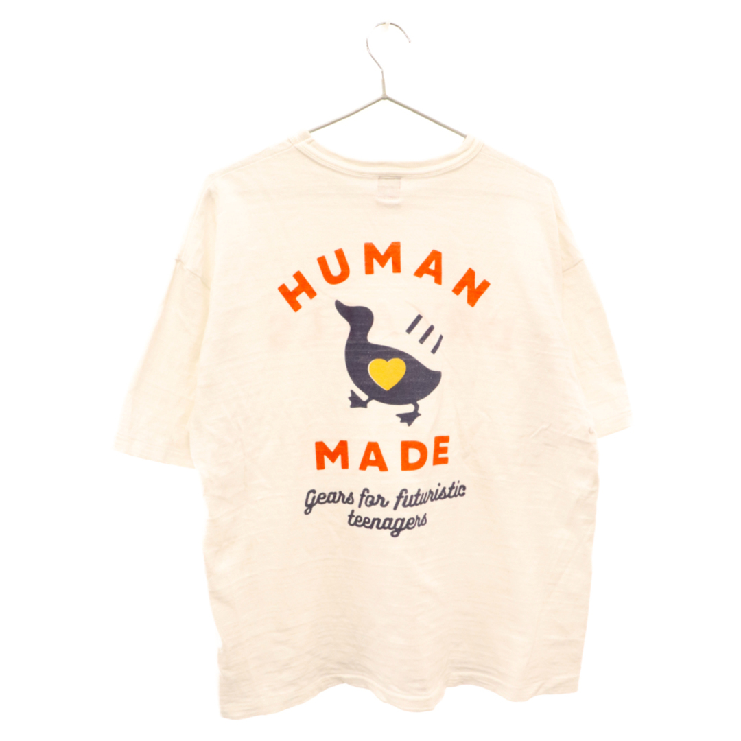 55センチ肩幅HUMAN MADE ヒューマンメイド スラブコットン ダック プリント クルーネック 半袖Tシャツ ホワイト