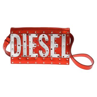 ディーゼル(DIESEL)のDIESEL ディーゼル B-RAIL shoulder bag ラインストーンデザイン レザー ショルダーバッグ レッド X08813(ショルダーバッグ)