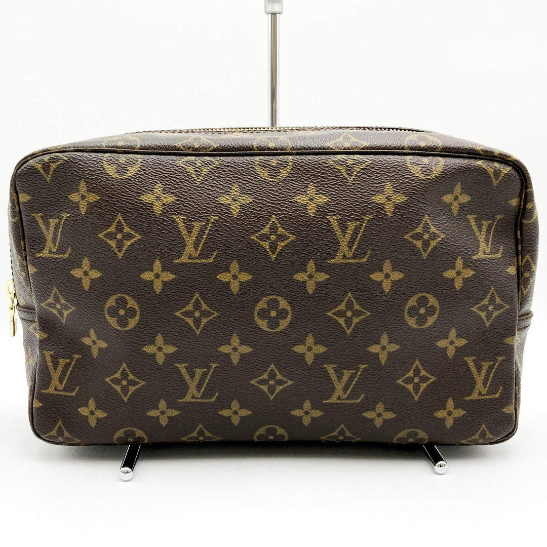 ファスナー内側中美品 LOUIS VUITTON ルイ・ヴィトン トゥルーストワレット28 モノグラム クラッチバッグ ポーチ ブラウン PVC リペア済み M47522 USED