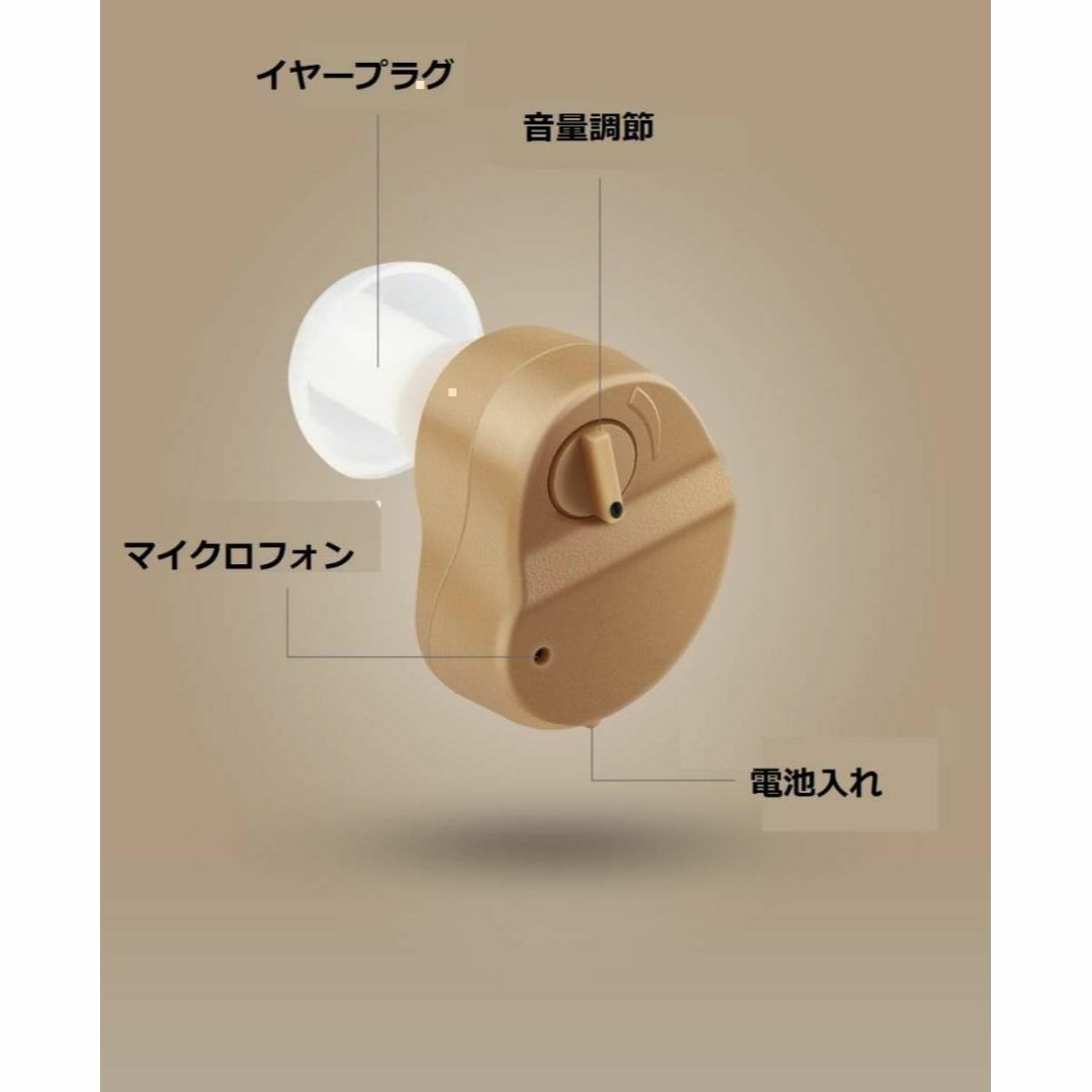 集音器  軽量小型 高音質 両耳兼用 目立ちにくい 耳穴 2ZA スマホ/家電/カメラのオーディオ機器(ヘッドフォン/イヤフォン)の商品写真