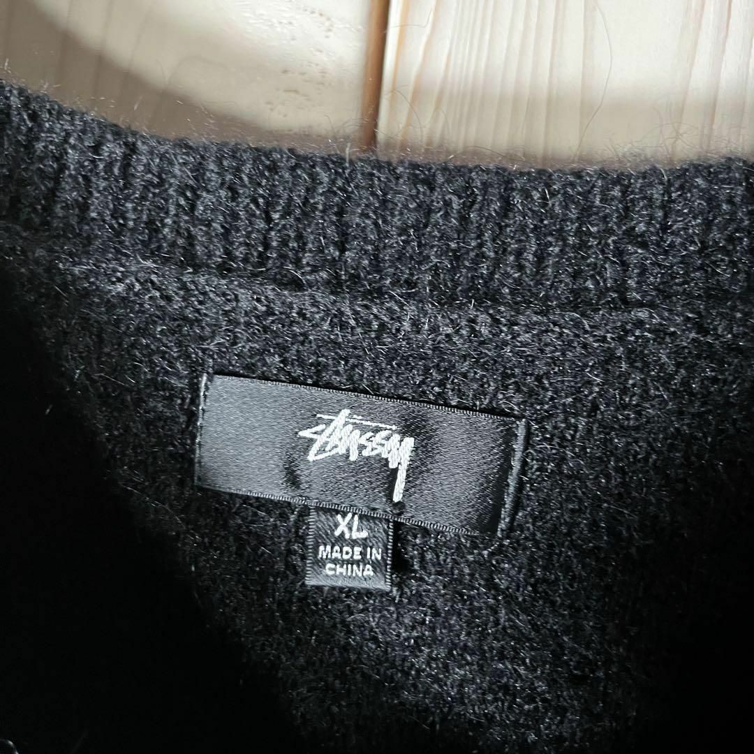 STUSSY(ステューシー)の【極美品 katsuya着 XL】ステューシー ブラッシュド モヘヤ ベスト 黒 メンズのトップス(ベスト)の商品写真