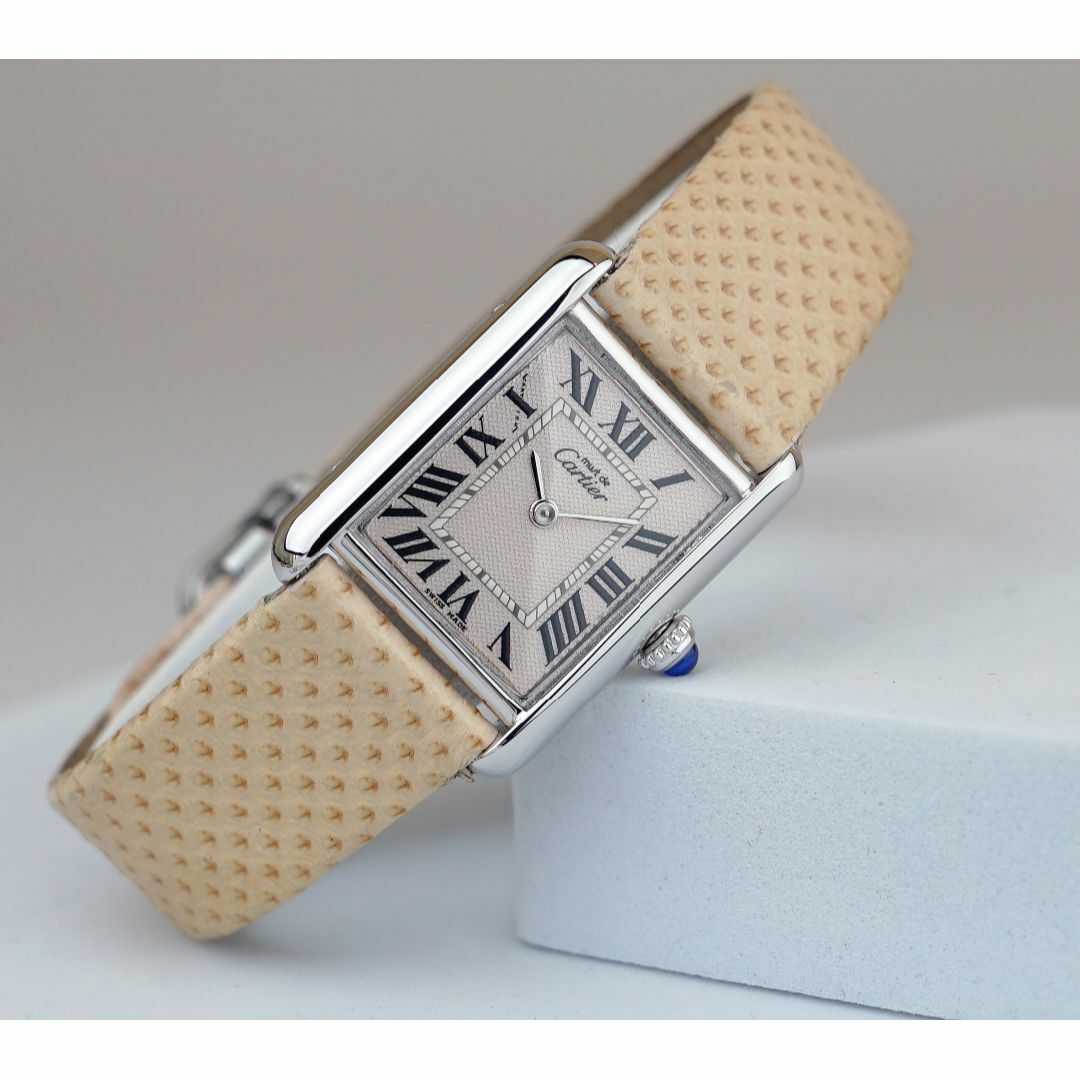 Cartier(カルティエ)の美品 カルティエ マスト タンク シルバー ライトピンク ローマン SM  レディースのファッション小物(腕時計)の商品写真