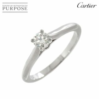 カルティエ(Cartier)のカルティエ Cartier ソリテール ダイヤ 0.25ct F/VVS1/VG #51 リング Pt プラチナ 指輪【鑑定書・証明書付き】VLP 90206440(リング(指輪))