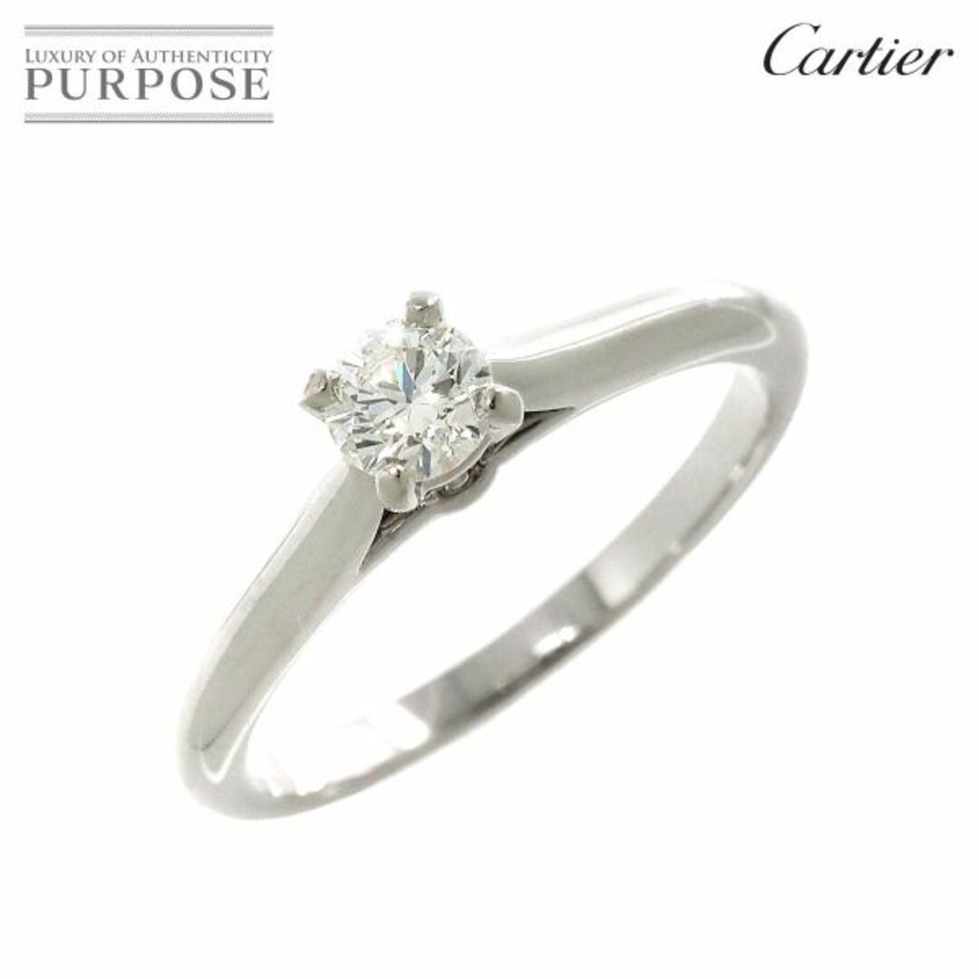 カルティエ Cartier ソリテール ダイヤ 0.23ct E/VVS2/3EX #48 リング Pt プラチナ 指輪【証明書・鑑定書付き】VLP 90206445付属品外箱内箱証明書鑑定書