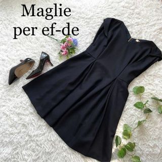 マーリエパーエフデ(Maglie par ef-de)の美品♪マーリエ/ボリュームワンピース　ギャザードレス(ひざ丈ワンピース)