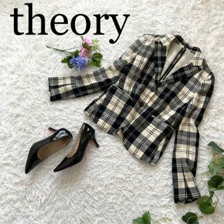 theory セオリー　テーラードジャケット　チェック柄　レディース　2ボタン