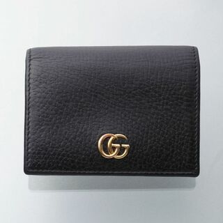 ⭐️美品⭐️ グッチ GG柄プレート レザー 二つ折り財布 ブラック