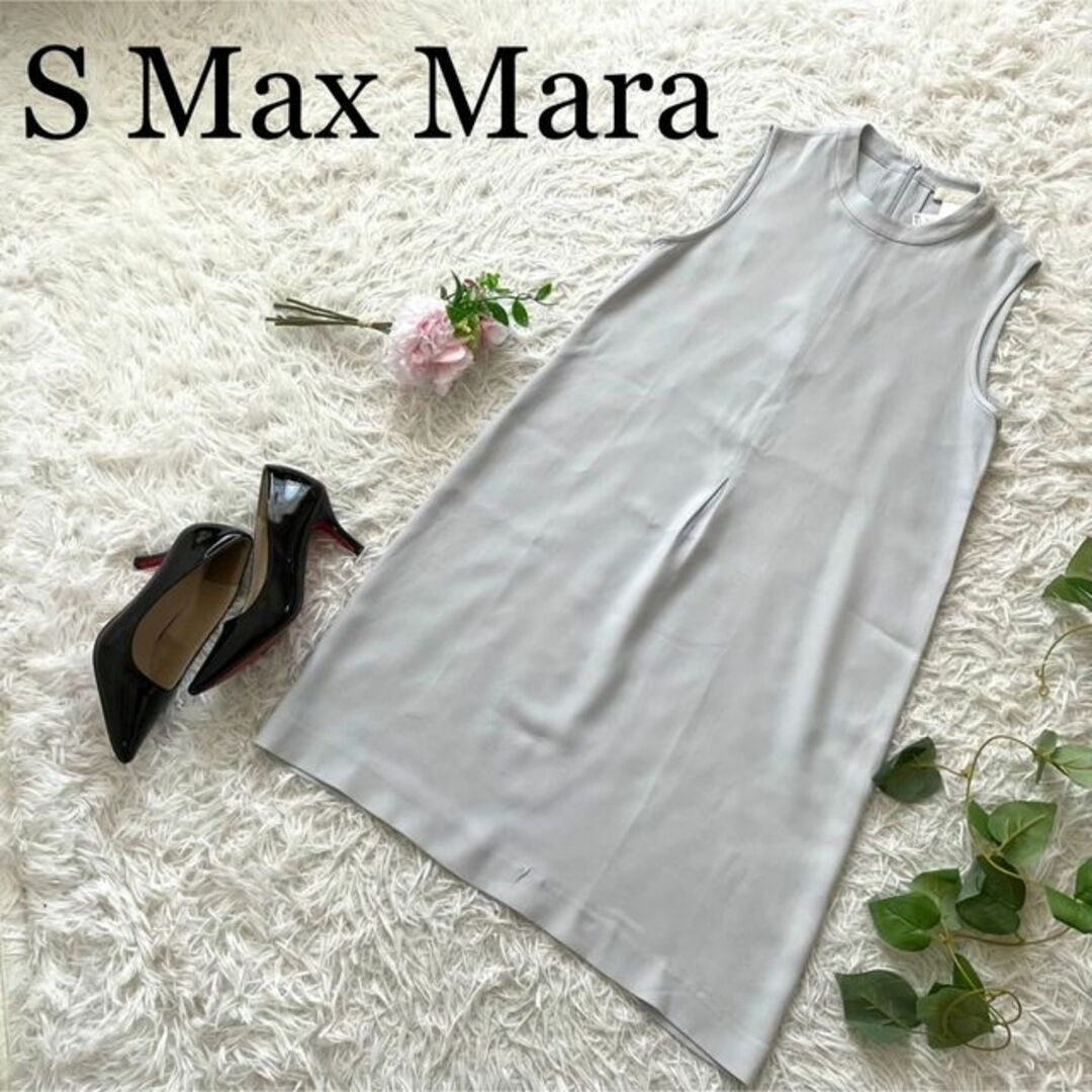 美品✨S'Max Mara シルク ボーダーワンピース Mサイズ