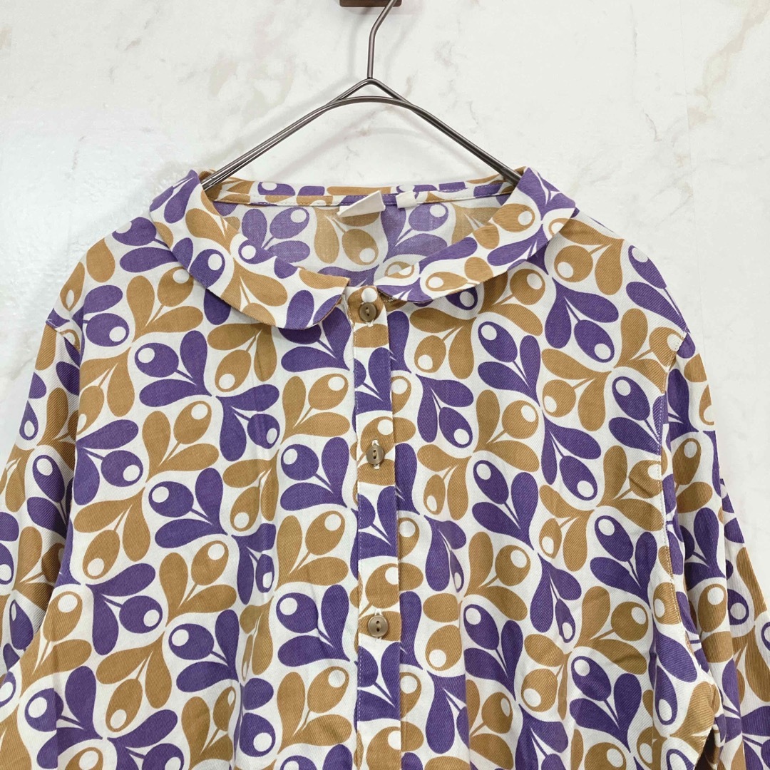 Orla Kiely(オーラカイリー)の【L】良品★ ユニクロ オーラカイリー シャツ ブラウス 総柄 昭和レトロ★ レディースのトップス(シャツ/ブラウス(長袖/七分))の商品写真