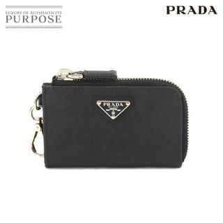 プラダ(PRADA)の未使用 展示品 プラダ PRADA サフィアーノ L字ファスナー コインケース 小銭入れ レザー ブラック シルバー 金具 VLP 90217969(コインケース)