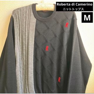 ROBERTA DI CAMERINO - ロベルタディカメリーノ　毛　ウール　ニット　Rロゴ　トップス　M