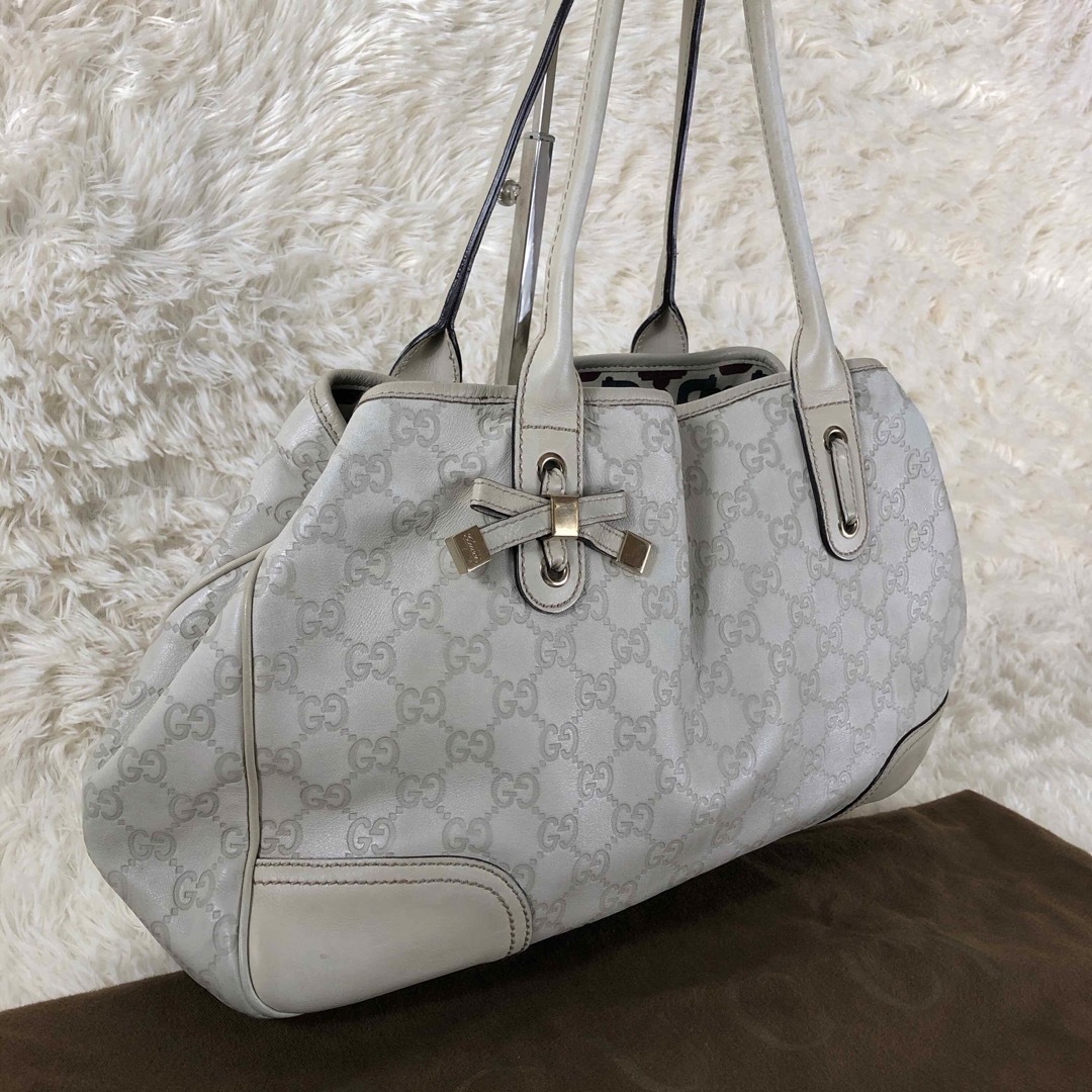 Gucci(グッチ)の【美品】GUCCI トートバッグ　プリンシー　GG シマレザー　ショルダー レディースのバッグ(トートバッグ)の商品写真