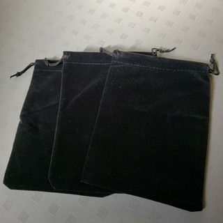 ベルベット調のミニ巾着袋3枚セット黒/ハンドメイド(ボディバッグ/ウエストポーチ)