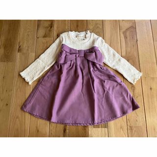 ブランシェス(Branshes)の新品 ブランシェス 女の子 ベビー 長袖 ドッキングワンピース 90センチ(ワンピース)