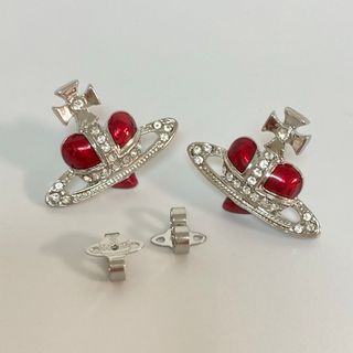 ヴィヴィアンウエストウッド(Vivienne Westwood)のヴィヴィアン　ディアマンテピアス　レッド(ピアス)