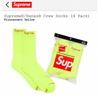 シュプリーム(Supreme)のステッカー付きsupreme  henes  clue socksバラ売り1足(ソックス)