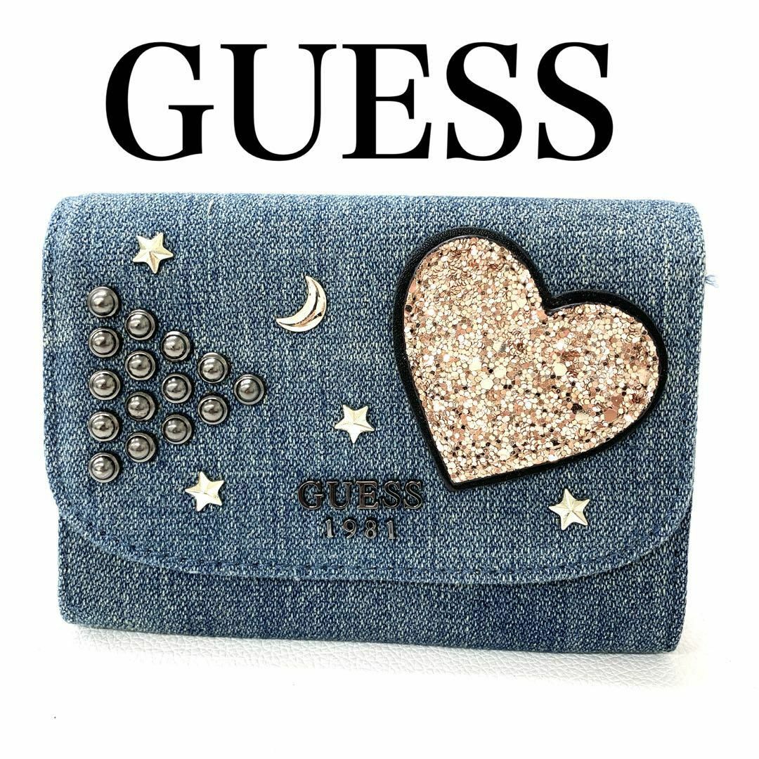 GUESS(ゲス)のGUESS ゲス カードケース レディース折り財布 デニム YL10 レディースのファッション小物(財布)の商品写真