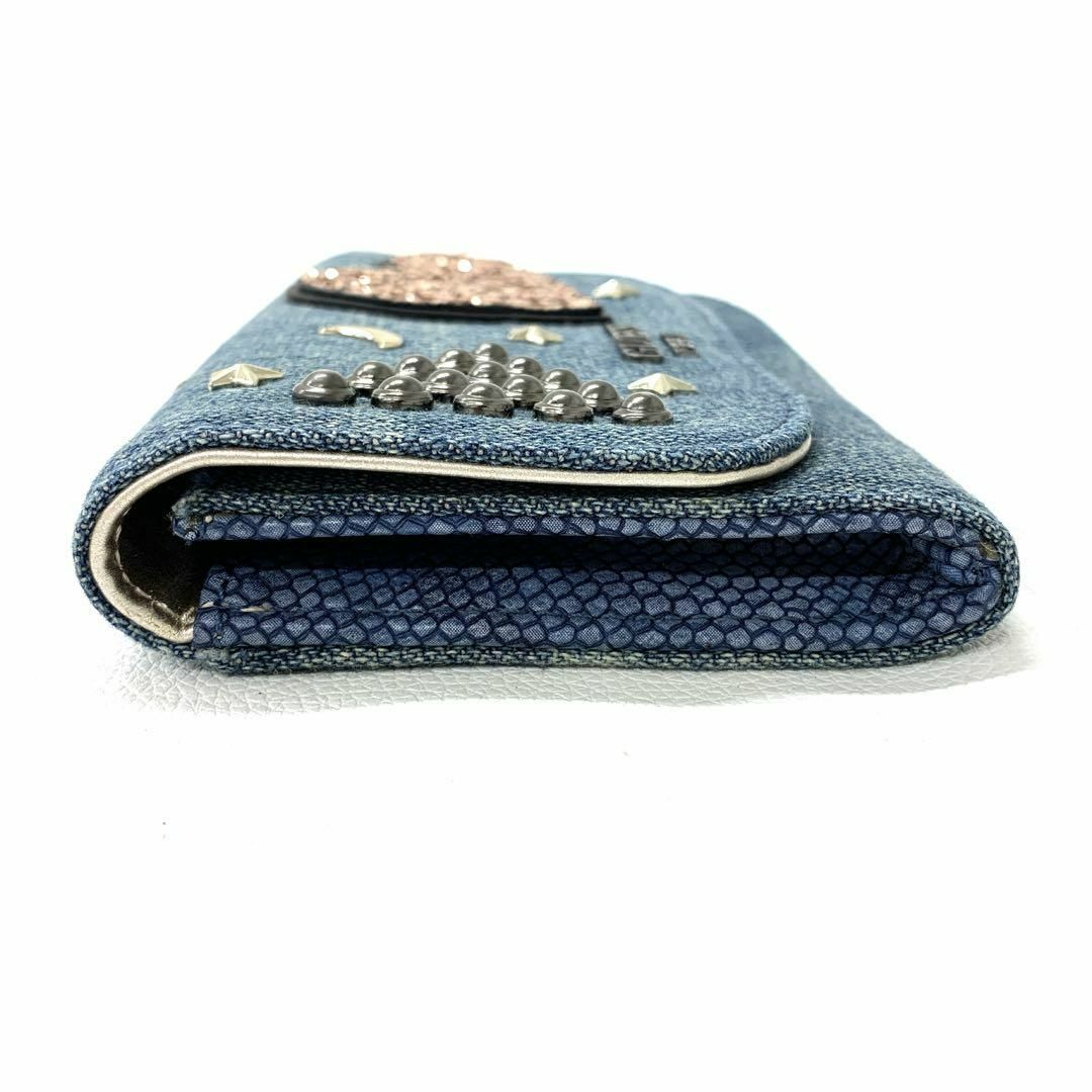 GUESS(ゲス)のGUESS ゲス カードケース レディース折り財布 デニム YL10 レディースのファッション小物(財布)の商品写真