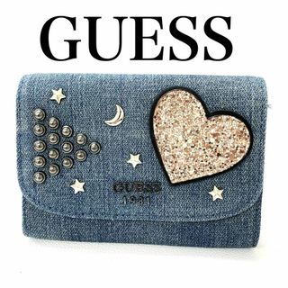 ゲス(GUESS)のGUESS ゲス カードケース レディース折り財布 デニム YL10(財布)