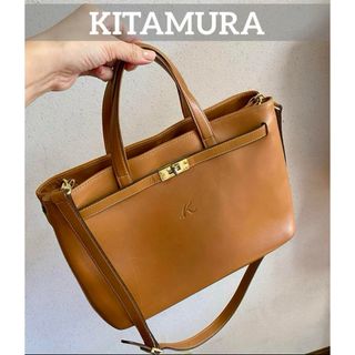 キタムラ(Kitamura)の【極美品】 キタムラ  ハンドバッグ  ショルダーバッグレザー ブラウン　kロゴ(ハンドバッグ)