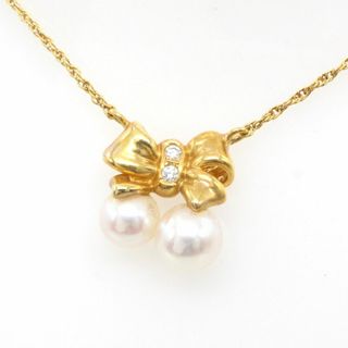 タサキ(TASAKI)のTASAKI★タサキ K18 パール 真珠 ダイヤ ネックレス アクセサリー(ネックレス)