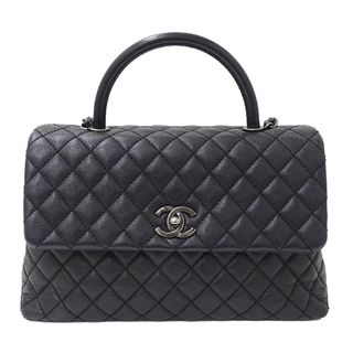 シャネル(CHANEL)のシャネル CHANEL バッグ ココハンドル レディース ブランド ハンドバッグ ショルダーバッグ 2way キャビアスキン ブラック シルバー金具 チェーンショルダー 肩がけ 手さげ おしゃれ 黒 【中古】(ハンドバッグ)