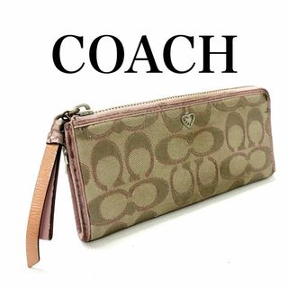 コーチ(COACH)のCOACH コーチ シグネチャー ポピー L型ジップウォレット YL10(財布)