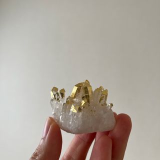 クリスタル　金箔　水晶　クラスター(置物)