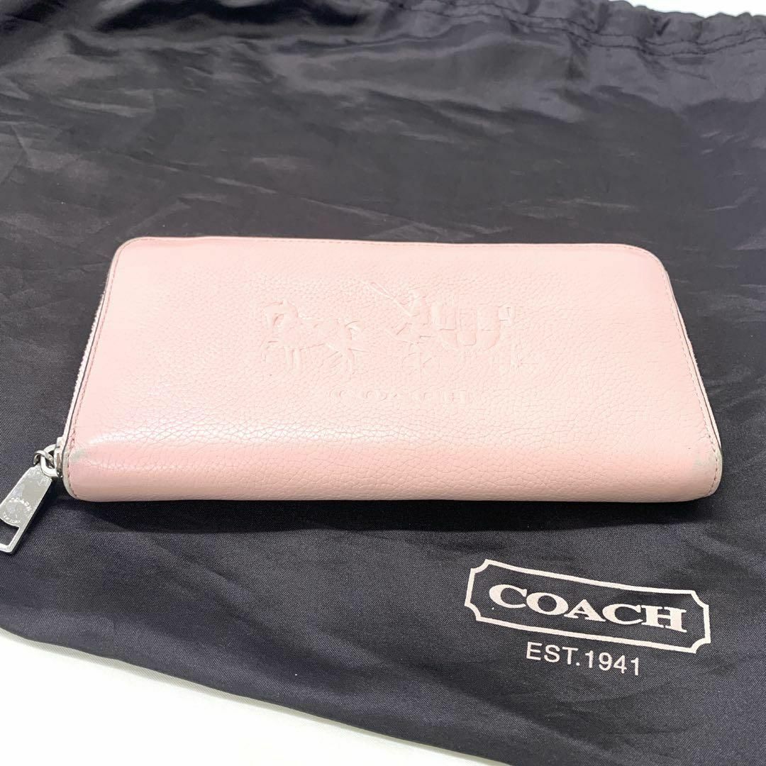 COACH(コーチ)のCOACH コーチ ラウンドジップ ピンクレザー長財布 YL10 レディースのファッション小物(財布)の商品写真