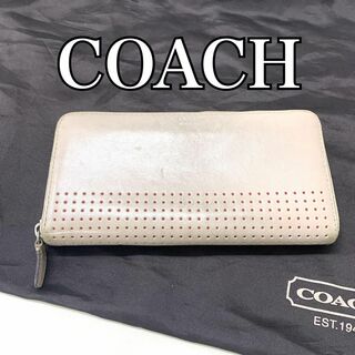 コーチ(COACH)のCOACH コーチ ラウンドジップ ピンクベェージュ長財布 YL10(財布)