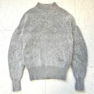 ルシェルブルー(LE CIEL BLEU)の【ルシェルブルー】美品ふわふわ アンゴラ シャギー モックネックニット シルバー(ニット/セーター)