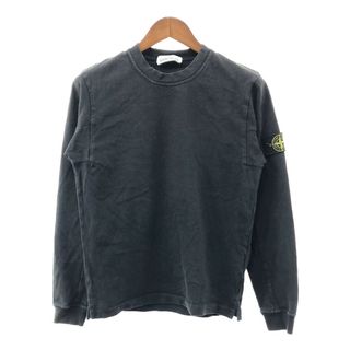 ストーンアイランド(STONE ISLAND)のSTONE ISLAND ストーンアイランド クルーネック 長袖Ｔシャツ ブラック (メンズ Ｓ) 中古 古着 P1853(スウェット)