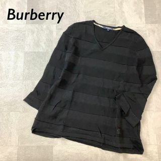 バーバリー(BURBERRY)のBurberry LONDON ボーダー ホース刺繍 vネック ニット(ニット/セーター)