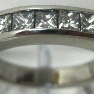 Pt900プラチナ リング指輪 角ダイヤ5ヶ 一文字0.65ct サイズ #13(リング(指輪))