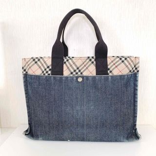 バーバリーブルーレーベル(BURBERRY BLUE LABEL)のBURBERRY デニム生地 ノバチェック ハンドバッグ 手提げ鞄(ハンドバッグ)