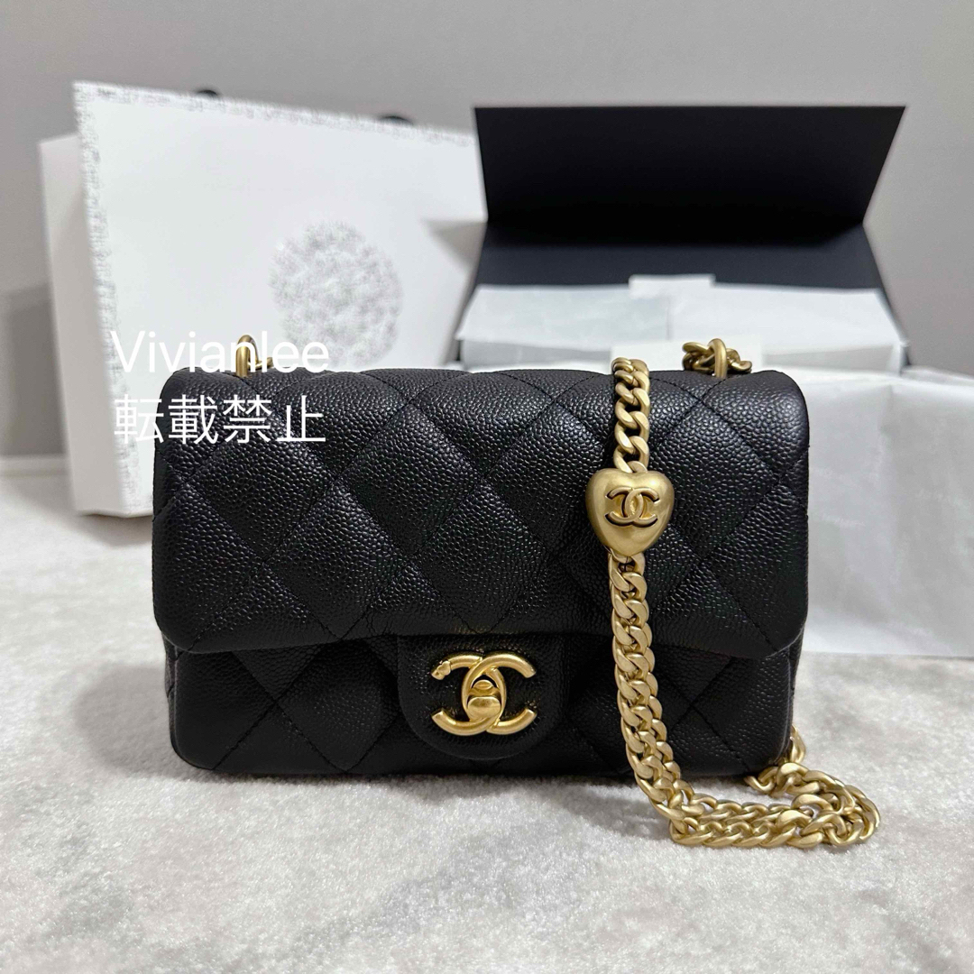 シャネルミニマトラッセChanel シャネル ミニ マトラッセ フラップバッグ ハート AS3828