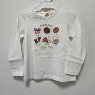 メゾピアノ(mezzo piano)の【新品/メゾピアノ】120cm.スウィーツ柄.ティー.バックリボン長袖Tシャツ(Tシャツ/カットソー)