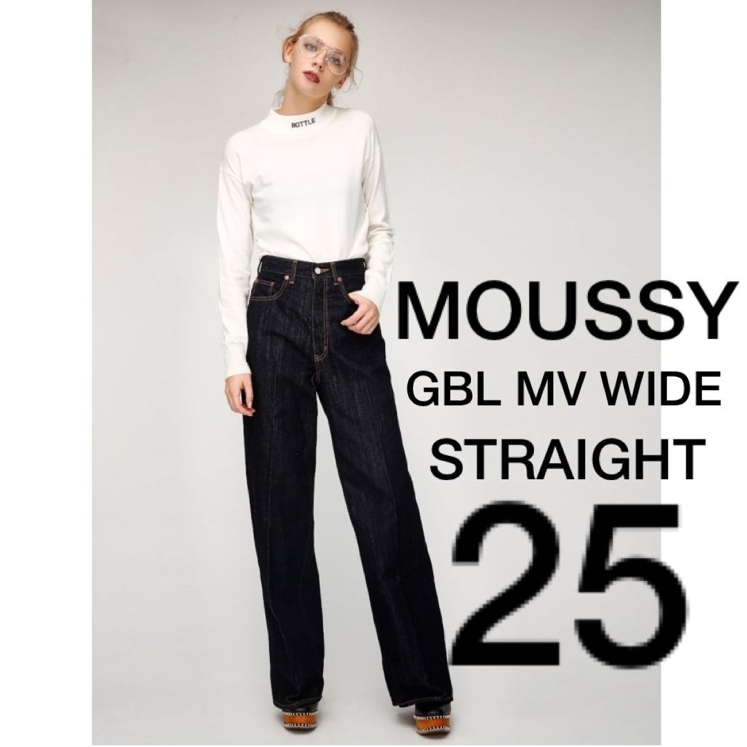 パンツMOUSSY GBL MV WIDE STRAIGHT