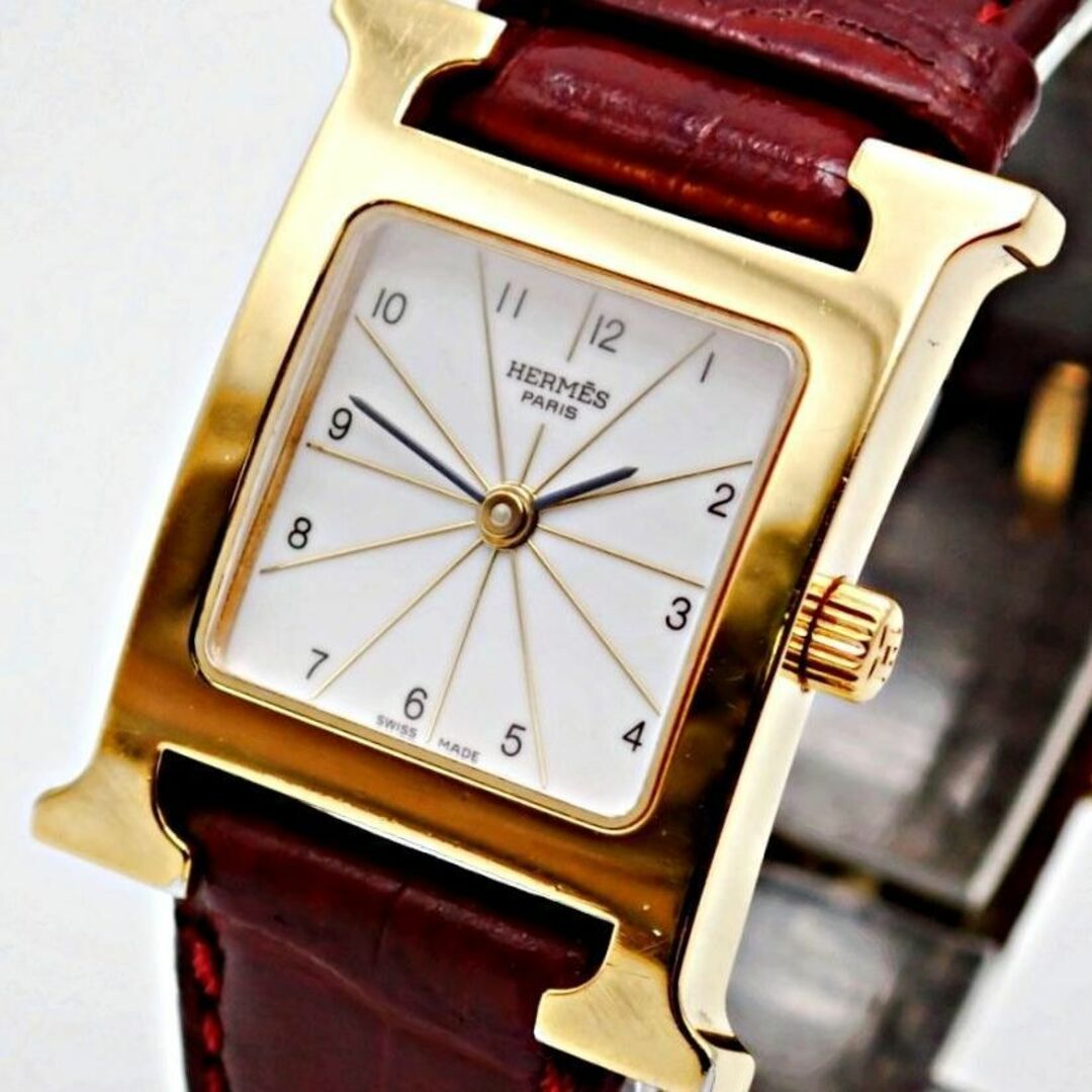Hermes(エルメス)のエルメス Hウォッチ HH1.201 ホワイト文字盤 QZ レディー腕時計 レディースのファッション小物(腕時計)の商品写真