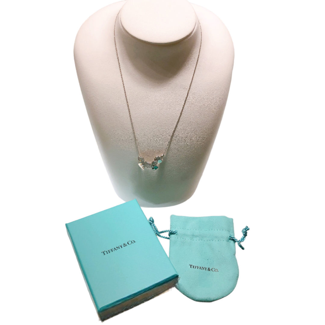 約32mm横ティファニー TIFFANY＆CO ペーパーフラワークラスターダイヤネックレス Pt950プラチナ Pt950  ジュエリー