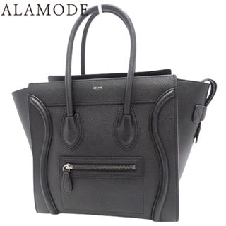 セリーヌ(celine)のCELINE(セリーヌ) ラゲージ マイクロショッパー ハンドバッグ トートバッグ レザー ブラック黒 メタルシルバー金具 レディース 40802074443【中古】【アラモード】(ハンドバッグ)