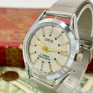 オリス(ORIS)の【お洒落】オリス メンズ腕時計 シルバー 手巻き ヴィンテージ(腕時計(アナログ))